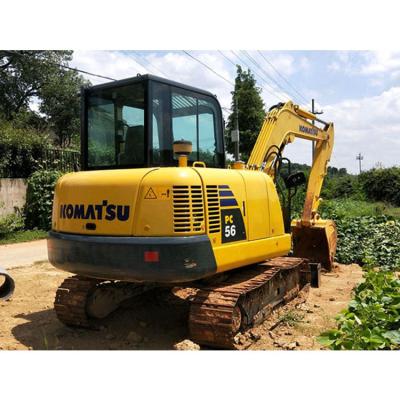 China Original used komatsu pc56 excavator crawler earth machine 5ton pc56-7 mini digger for sale 0.26m² ³ for sale