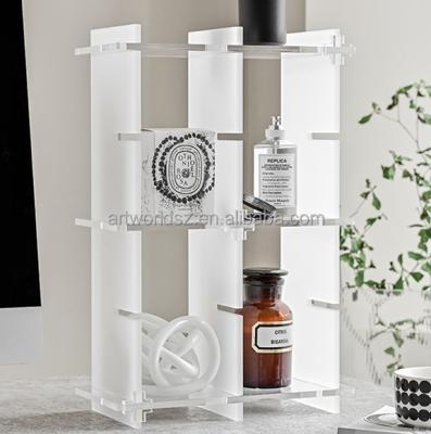 China detachable design acrylic shelves removable acrylic shelf Cosmetic Shop Display for sale