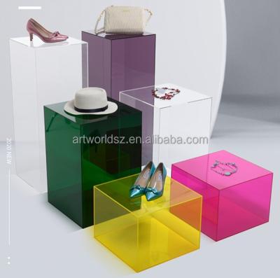 China custom wood shoes display rack acrylic shoes display rack floor standing for sale