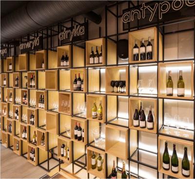 China wine alcohol store showcase customized wine liquor display showcase with LED light for sale