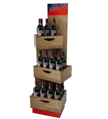 China floor standing wine liquor display stand spirits retail shop display cabinet custom design OEM ODM for sale