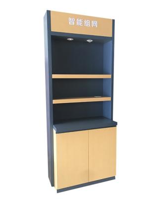 China AI housekeeping appliance display shelves for mall customized MDF wood with painting display shelves for retail shop for sale