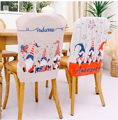 China 100% Eco-friendly 4th of July Decor Independence Day Decoration Fabric Chair Covers for sale