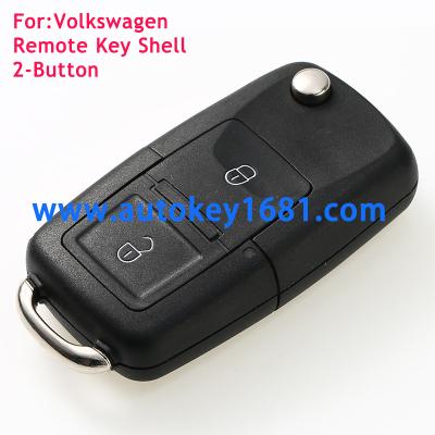 China Plastic 2 Buttons Remote Flip Folding Car Key Shell Case Replacement For VW MK4 Bora CS for sale