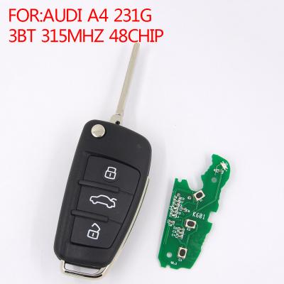 China remote key for Audi A4 231G 3button 315mhz with 48chip Au005 for sale