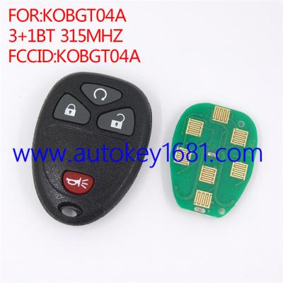 China 315mhz remote key with 4 buttons for Chervolet KOBGT004A CH012 for sale