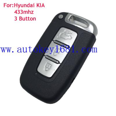 China Plastic Smart Card Key For Hyundai I20 I30 SMART REMOTE 3 KEY FOB Button With Blade+electronic Uncut Chip for sale