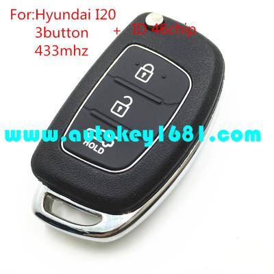 China MS 3 button flip remote key 433mhz with id46 chip for Hyundai I20 i35 key HY-RC03 for sale