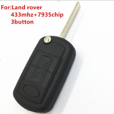 China Plastic For Land Rover CHAIN ​​ROVER Sport 3Button Flip Remote Key 315mhz 434Mhz With PCF7935 Chip With Uncut Blade for sale