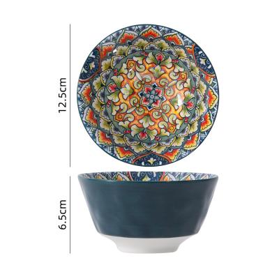 China Sustainable Christmas 5 Inch Ceramic Salad Bowl Fruit Bowl Dinner Bowl for sale