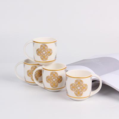 China 6pcs 150cc Porcelain Set Viable Wholesale High Quality Luxury White Round Coffee Mug for sale