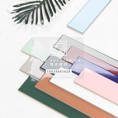 China Modern Simplicity Style Solid Color Nordic Long Flat Strip Tiles Kitchen Bathroom Wall Tiles Restaurant Cafe Bar Counter Tiles 75x300 for sale