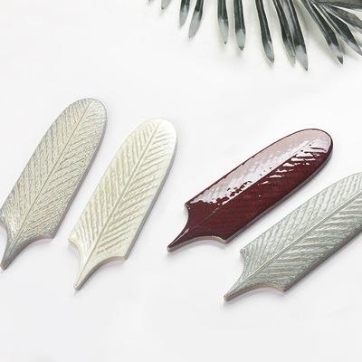 China Modern Simplicity Modern All-Ceramic Feather Brick Bathroom Homestay Bar Toilet Green Handmade Wall Tile for sale