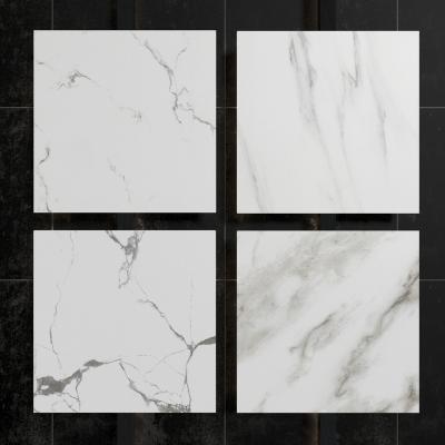 China Modern White Glazed Tiles 600x600mm Ceramic Tiles Full Body Floor Marble Texture Tiles for sale