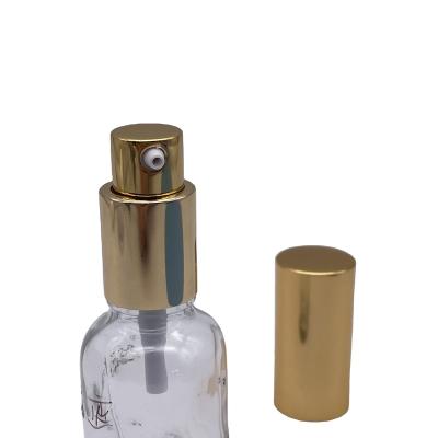 China Non Spill 18/410 Luxury Cosmetic Cream Pump 18mm Gold Treatment Pump 18/410 Aluminum Cream Pump for sale