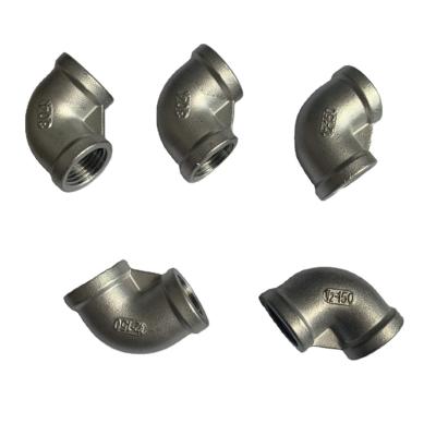 China Industrial Stainless Steel Pipe Fitting Elbow 90 Digree Elbow Price Threaded Female Elbow for sale