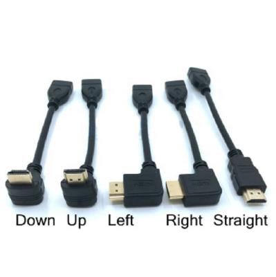 China Multimedia Up Down Left Right Angle Plug HDTV V1.4Extension Cable Male to Female Adapter for sale