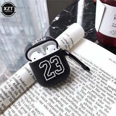 China Sustainable Cartoon No. 23 jersey soft silicone earphone cover, suitable for Apple AirPods 2 protective wireless bluetooth earphone cover for sale