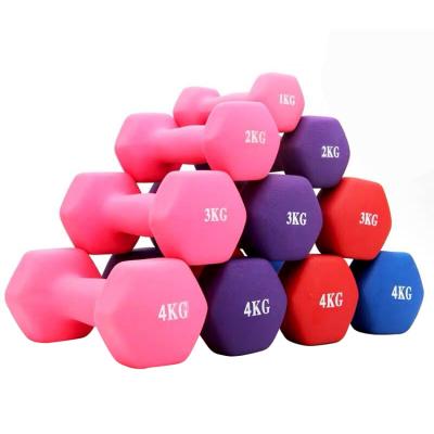 China Feierdun Neoprene Weighting Dumbbell Solid Coated Gym Lifting Home Use Hex Dumbbell Set Online for sale