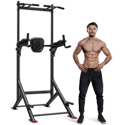 China Fitness Equipment App Feierdun Adjustable Multifunctional Strength Fitness Power Tower Pull Up Dip Bar Station for sale