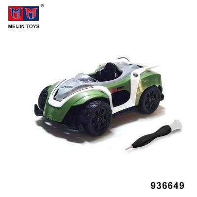 China Environmental Material Pull Back Diecast Manual Screwdriver Assemble Toy Vehicles for sale