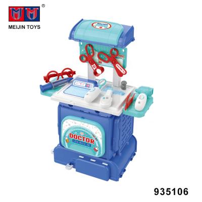 China DIY Pretend Play 2 in 1 Backpack Table Doctor Kit DIY Medical Toy for Kids for sale