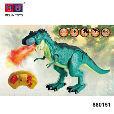 China Environmentally Friendly Material Mist Spray Infrared Dinosaur Remote Control Walking Toy With Lights Sound for sale