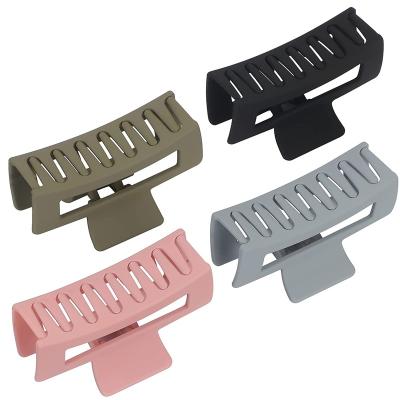 China Hair Binding Hot Selling Wholesale Ins Style Hair Clamps Rectangle Matte Hair Claw Clip Accessories Acrylic Hollow for sale