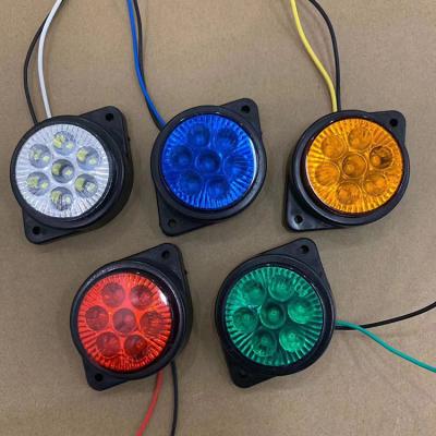 China Bus Led Side Trailer Truck Beacon 2 Inch Round LED Truck Trailer Bus Lorry Clearance Lamp Side Marker Waterproof Red Lights for sale