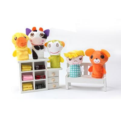 China Intelligence Developing Custom Stuffed Cartoon Hand Puppet Animal Parent-child Soft Early Education Wisdom Plush Toys for sale