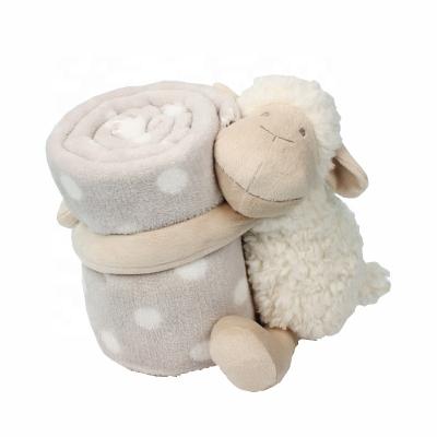 China Soft White Stuffed Animal Toy Kawaii Plush Kids Birthday Gift Lamb Baby Blanket Soothing Animal Towel Doll Toy for sale