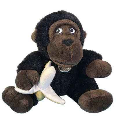 China Hot-selling cotton Valentine's Day simulation stuffed gorilla eating banana kawaii toy doll gift plush toy for sale