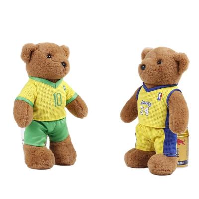 China Custom Soft Cute Animal Fan Teddy Bear Stuffed Animal Fan Plush Doll Tank Top Doll Baby Boy Memorial Toys for sale