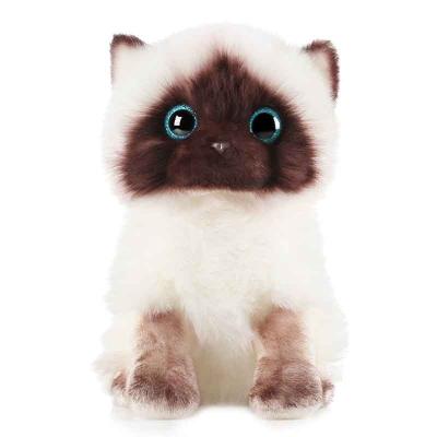 China High Quality Stuffed Animal Siamese Cat Blue Eyes Stuffed Animal Toys Simulation Cat Stuffed Toys Soft Custom Plush Toy for sale