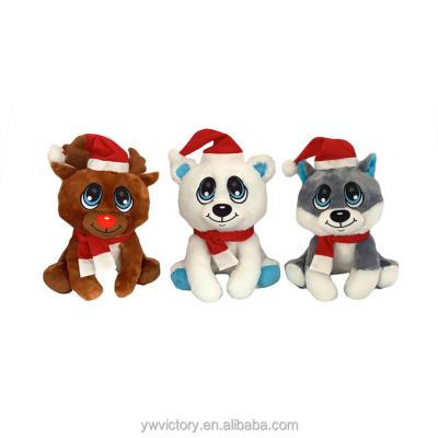 China Toy Factory Custom Soft Stuffed Plush Toys Christmas Stuffed Animal Sled Dog/Deer/Polar Bear Toys for sale