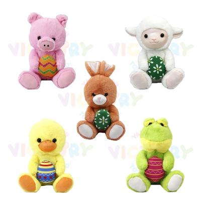 China Pretty Gift Cute Custom Stuffed 28CM Mixed Easter Egg Plush Animal Toys Rabbit for sale