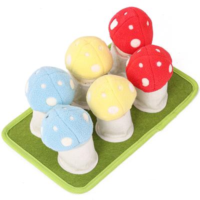 China Wholesale Factory Viable Training Toy Factory Stuffed Plush Toy Educational Squeaky Pull Toy Mushroom for sale