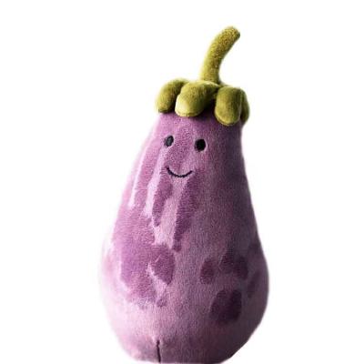 China Wholesale Customized Cute Cotton Expression Painting Eggplant Stuffed Plush Pillow Toys for sale