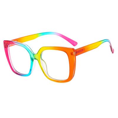 China For reading glass color new stitching anti blue light blocking glass personality glasses frame retro square glasses for sale