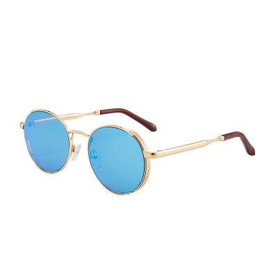 China Fashion Sunglasses Customized Steam Punk Polarized Sunglasses Round Frame Fashion Women Sun Glass Metal Frame Sun Glasses Men for sale