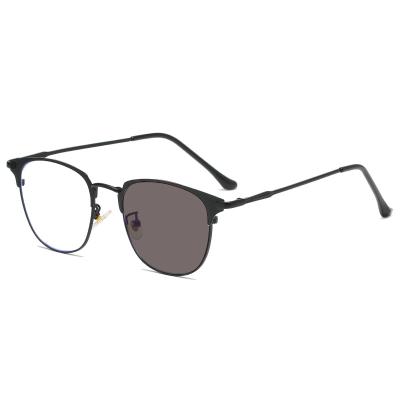 China For Reading Glasses Fashion Retro Glasses Metal Frames Anti Blue Light Photochromic Glasses Men Photocromic Blue Light Blocking Glasses for sale