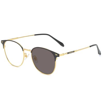 China For Computer Photochromic Blue Light Wholesale Reading Glasses Fashion Metal Frame Blue Light Glass Anti Blocking for sale