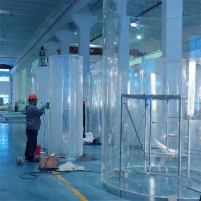 China Large Viable Indoor Or Outdoor Acrylic Round Cylinder Aquarium Tanks for sale