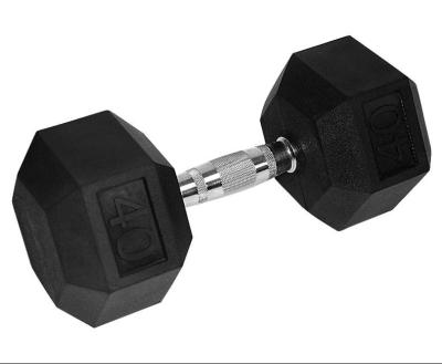 China Universal High Quality Gym Hex Dumbbell Unisex Black Rubber Coated Dumbbell Set Jolecon Fitness OEM Hex Head Rubber Dumbbell for sale