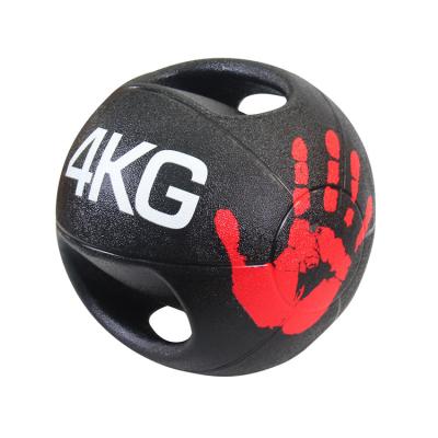 China Rubber Medicine 4 Kg Weight Exercise Med Ball Universal High Quality Custom Wholesale Double Color Handle for sale