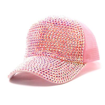 China Breathable rhinestone fashion rhinestone summer spring sun visor INS JOINT diamond style stage hat breathable sunshade hats for sale