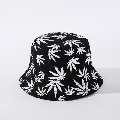 China Fashion Summer Casual Hip Hop Style Bucket Hat Maple Leaf Fisherman Hat Sun Hat Couples for sale