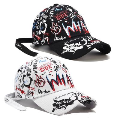 China JOINT Baseball Cap Leisure Personality Graffiti Sun Shade Soft Black Baseball Cap for sale