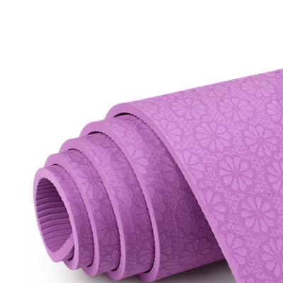 China Hot Sale 6mm Thickness Monochromatic Printing Custom Eco China Supplier Strip Yoga Mat for sale