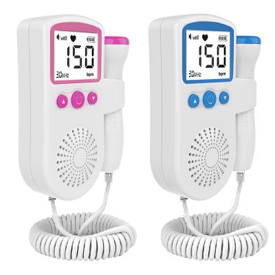 China Handheld Fetal Baby Dopler Babi Fetal Heart Doppler Monitor Cheap Portable Ultrasound White Fetal Medical Instruments Digital Display LCD Screen Heart Rate Doppler Monitor for sale